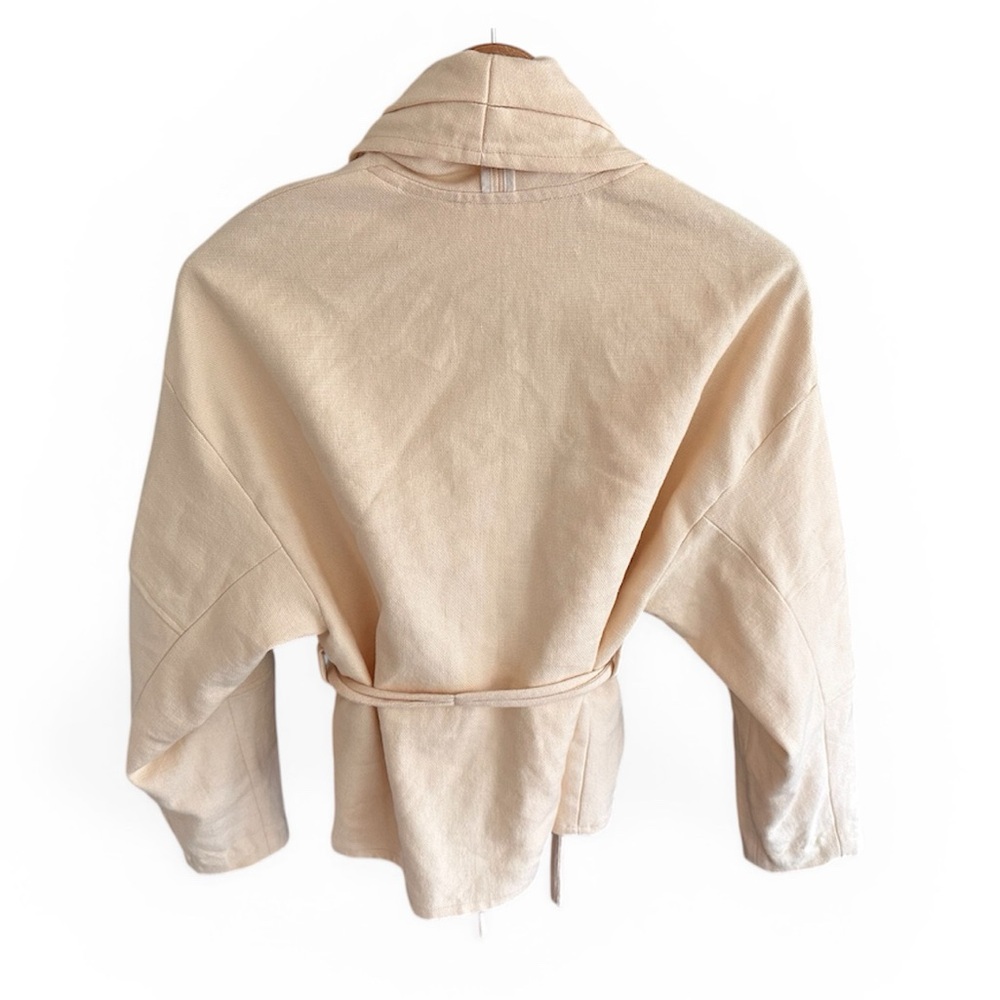 Ba&sh Joyce Jacket Sz 1 US 4 Linen Cotton Wrap Tie Waist Cream/Ecru Boho Kimono - Picture 5 of 15